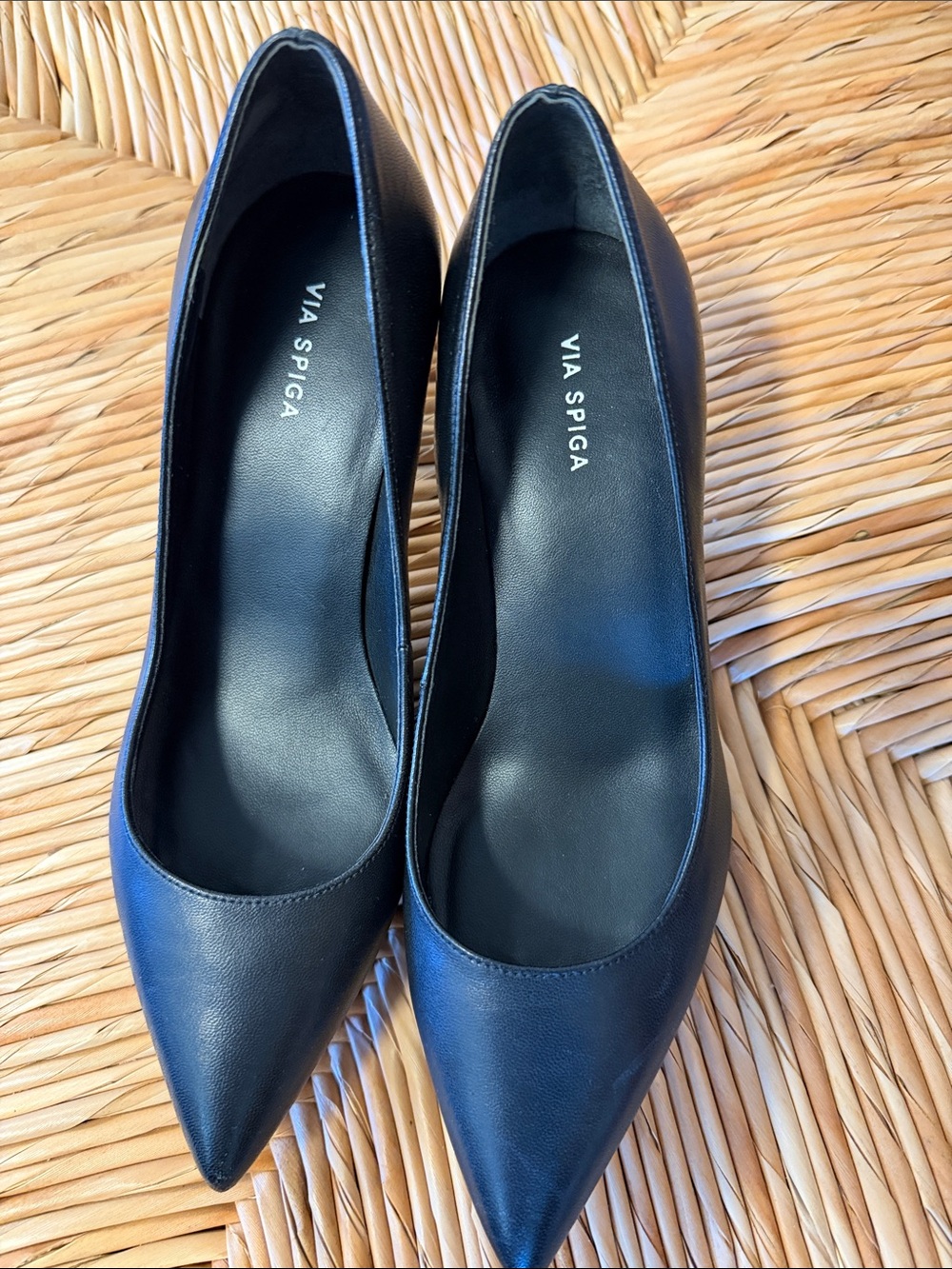 Via Spiga Black Pointed Toe Pumps